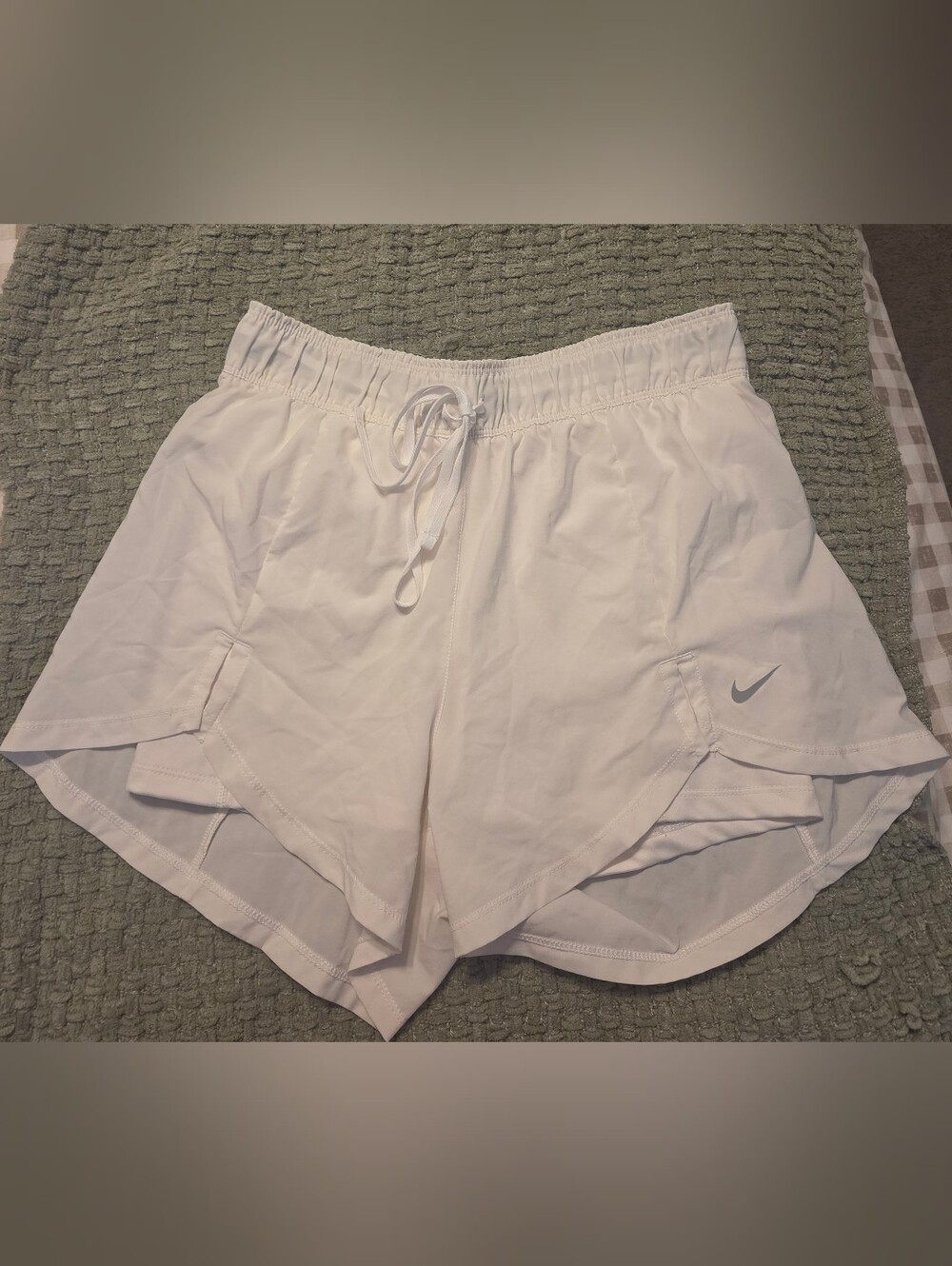 Nike Women's 2-in-1 Flex Just Do It Waistband Running Shorts White Small